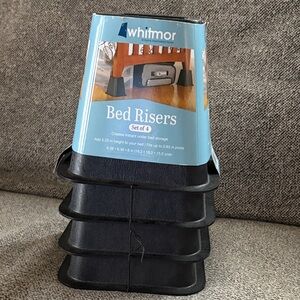 Whitmor Black Bed Risers Set